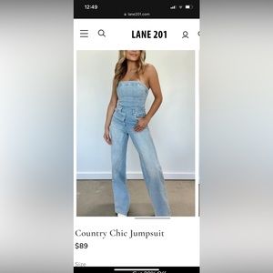 Brand new denim strapless jumpsuit